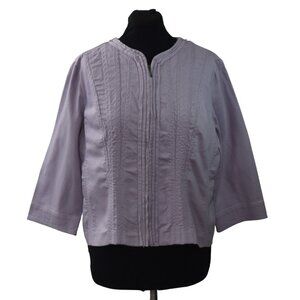 Chicos Angelic Denim Finn Jacket Wisteria Purple Lavender 3  XL 16 New